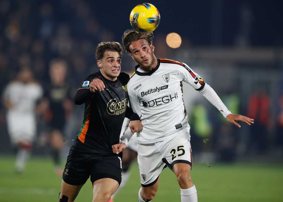 Gaetano Oristanio and Antonino Gallo at Stadio Pier Luigi Penzo in Venice, Italy Gaetano Oristanio and Antonino Gallo at Stadio Pier Luigi Penzo in Venice, Italy