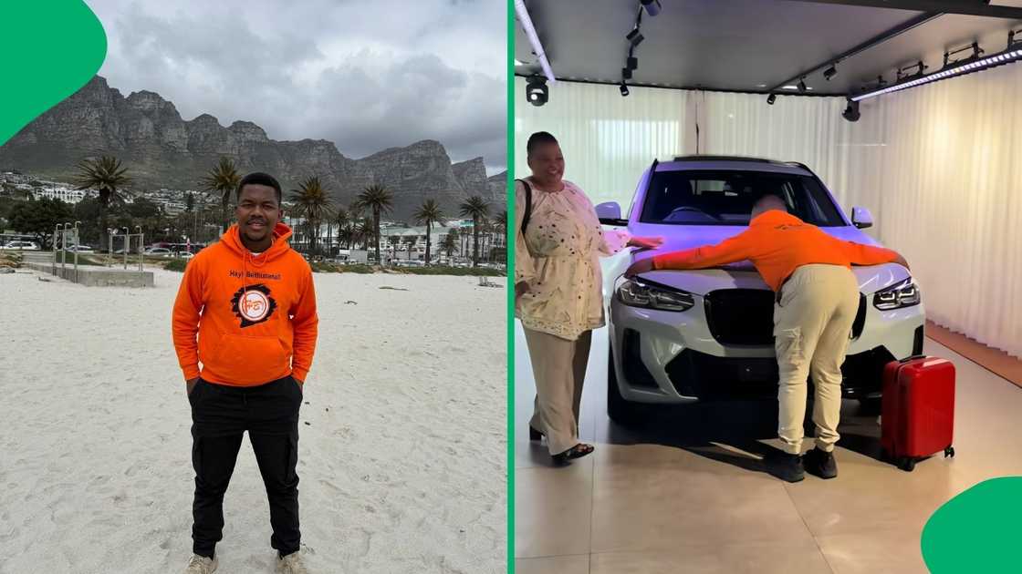 The young man was accompanied by his mother as they celebrated the results of his hard work in education The young man was accompanied by his mother as they celebrated the results of his hard work in education