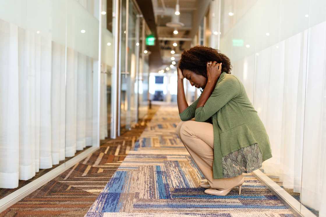 Stresed woman at work Stresed woman at work