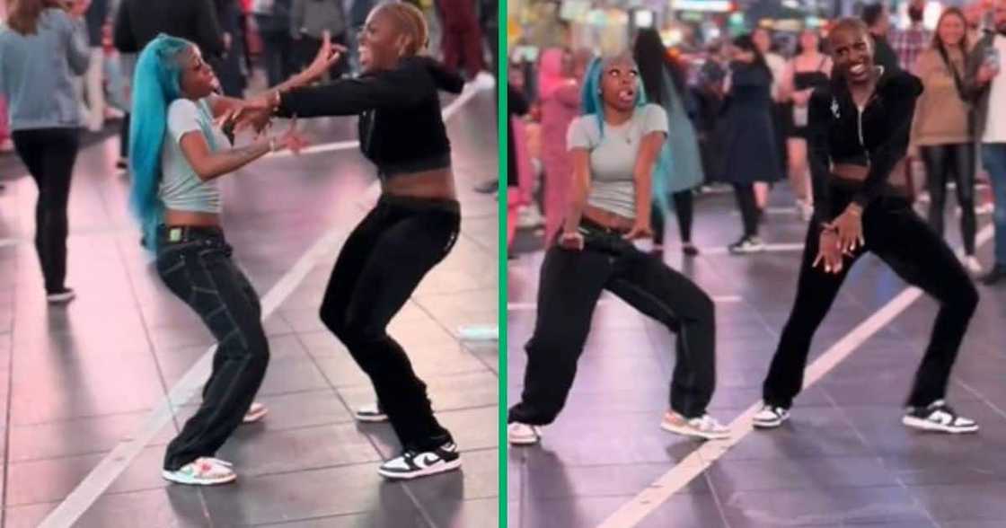 TikTok video of American dancing to amapiano TikTok video of American dancing to amapiano