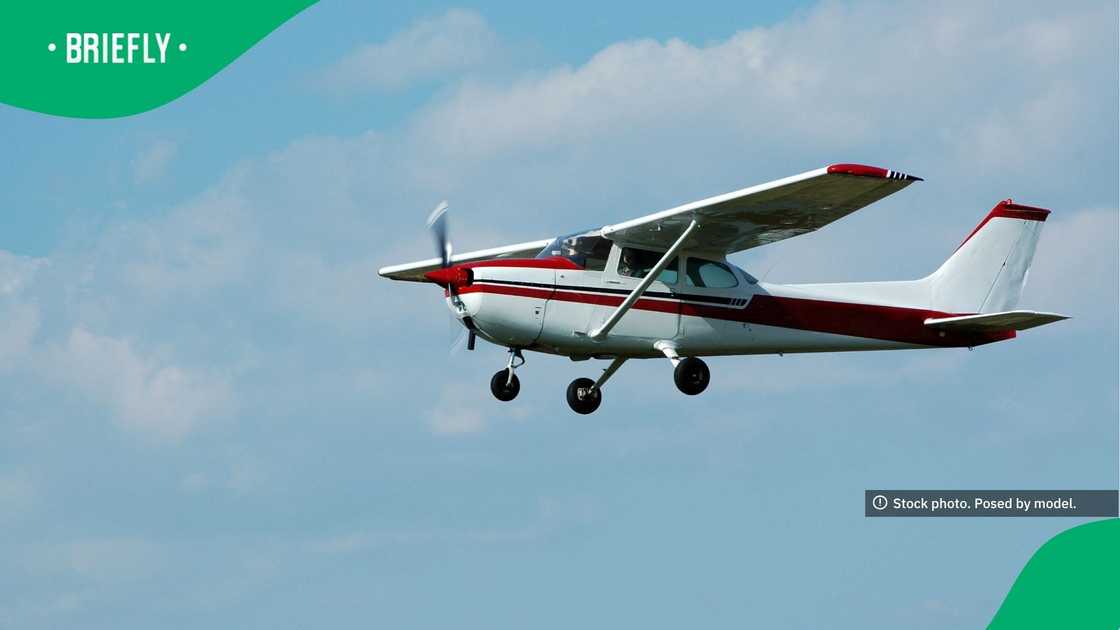 The visual showcased a small plane flying