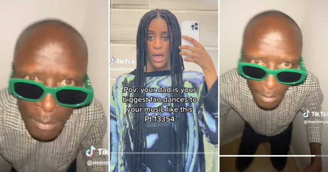 TikTok user @mmmmysie shared a video of her dad dancing to a track that she made TikTok user @mmmmysie shared a video of her dad dancing to a track that she made