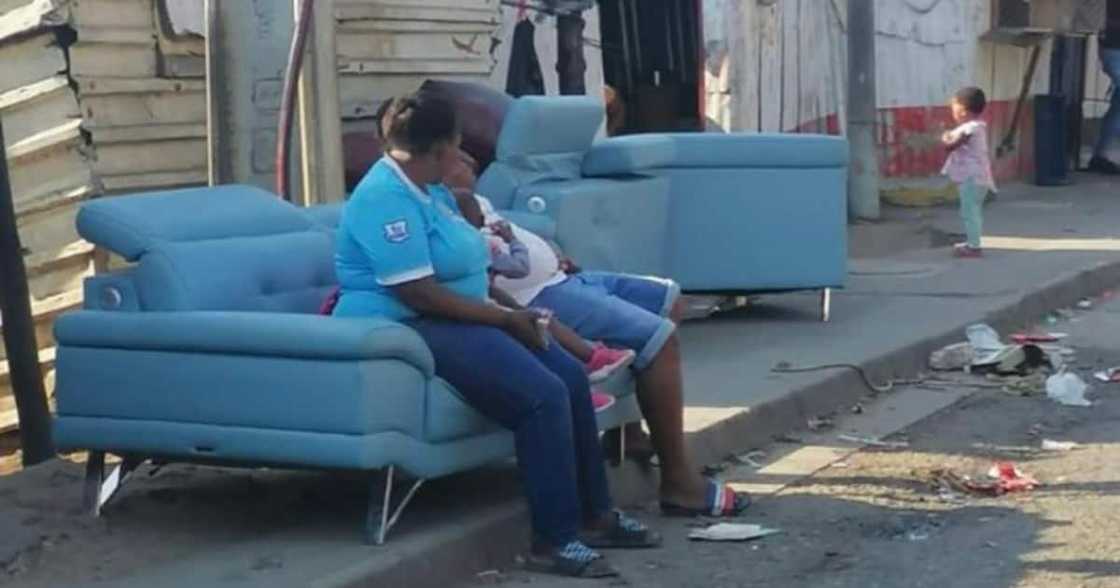 R68k couch, recovered, Durban looting, luxury furniture store, Springfield