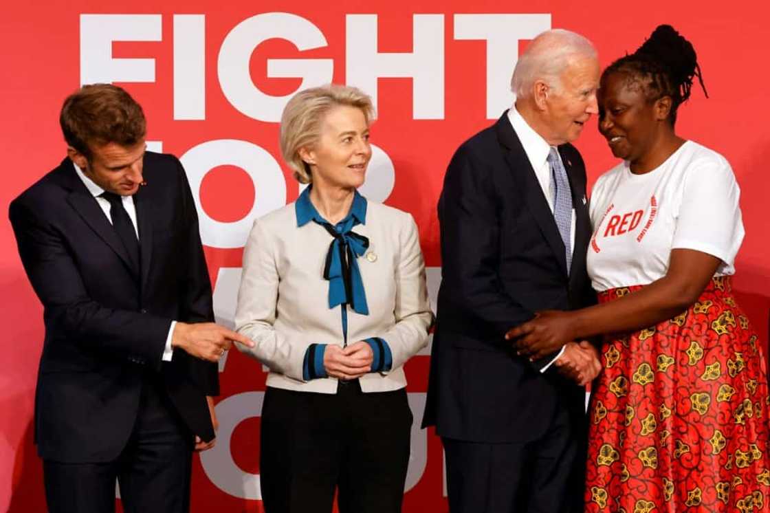 President Joe Biden (2R) emphasized US leadership in funding solutions for global problems President Joe Biden (2R) emphasized US leadership in funding solutions for global problems