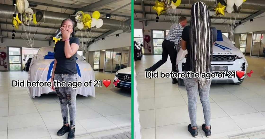 A young woman bought a Range Rover A young woman bought a Range Rover