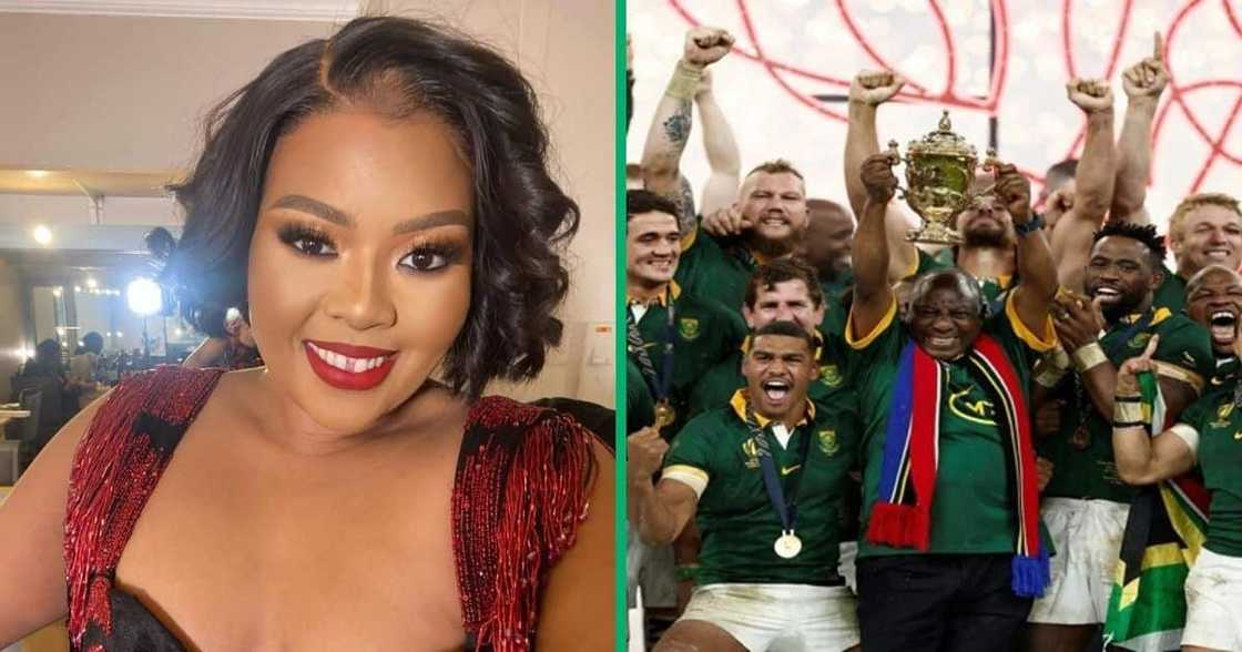 Anele Mdoda defended Cyril Ramaphosa for lifting RWC trophy with the Springboks