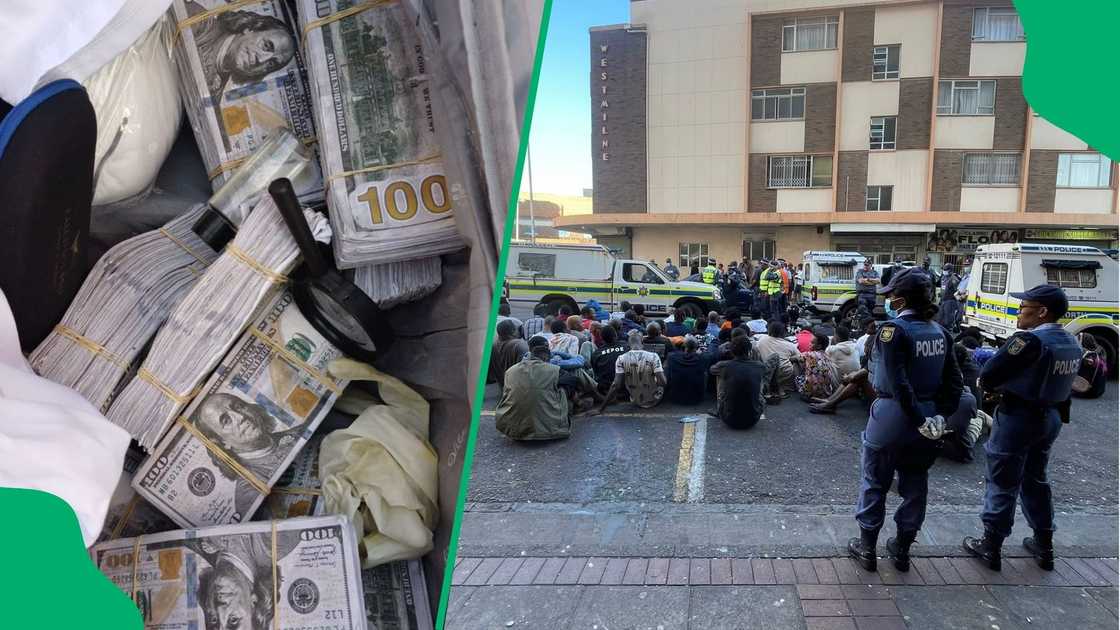 SAPS arrested over 120 undocumented individuals in Durban CBD as well as seizing fake money, ammunition, firearms and drugs. SAPS arrested over 120 undocumented individuals in Durban CBD as well as seizing fake money, ammunition, firearms and drugs.
