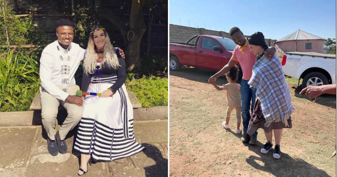 Snaps of a Xhosa Man married to a British woman melted hearts on the socials. Snaps of a Xhosa Man married to a British woman melted hearts on the socials.