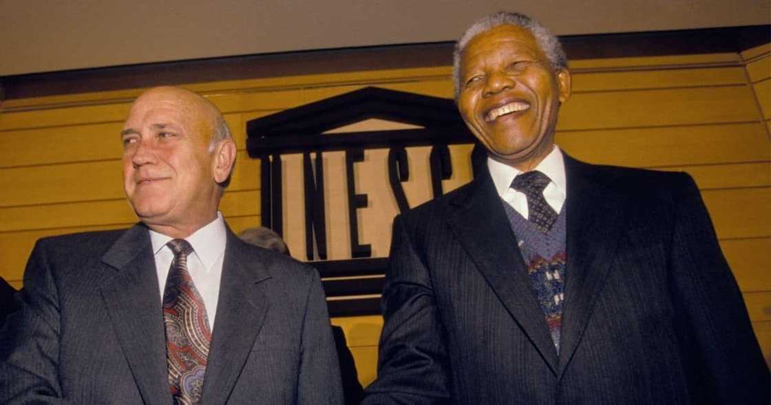 FW de Klerk, Nelson Mandela, political prisoner FW de Klerk, Nelson Mandela, political prisoner