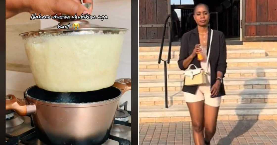 TikTok of Venda woman's pap in non stick