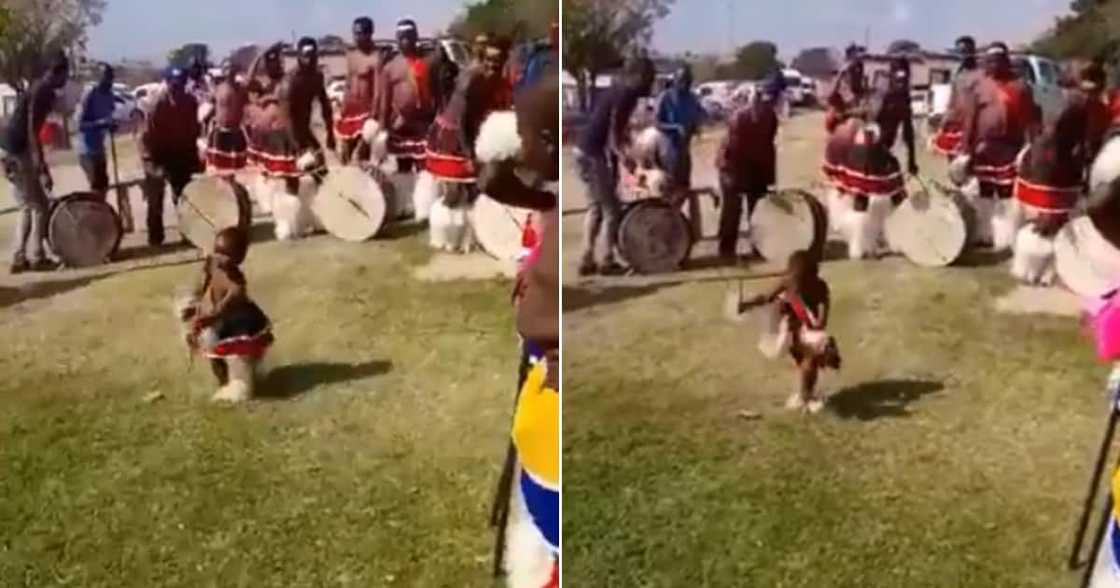 Small child, traditional dance, Heritage Day, Africa Small child, traditional dance, Heritage Day, Africa