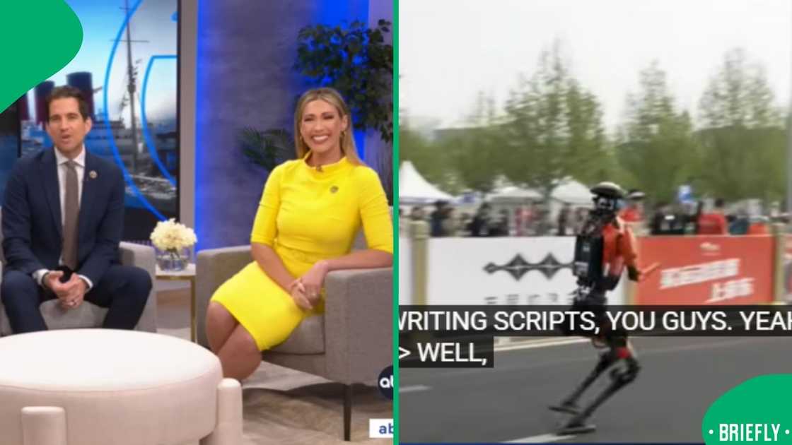 The visual on the right captured the robot running mid-marathon The visual on the right captured the robot running mid-marathon