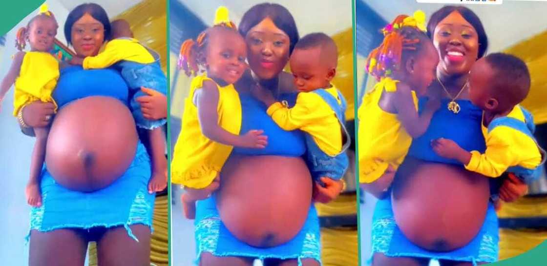 A Mother of twins pregnant with twins. A Mother of twins pregnant with twins.