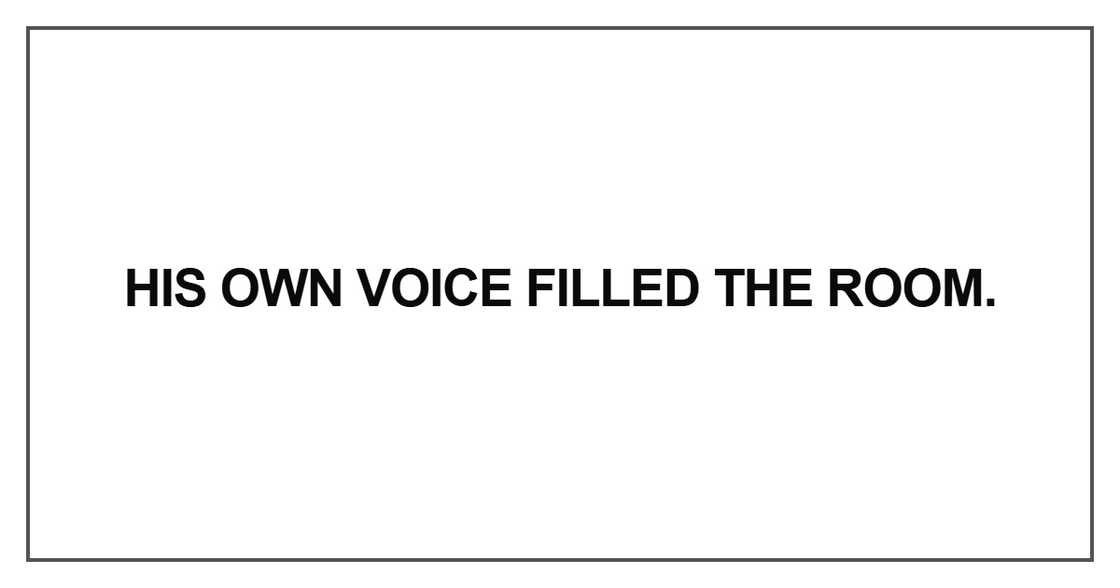 His own voice filled the room