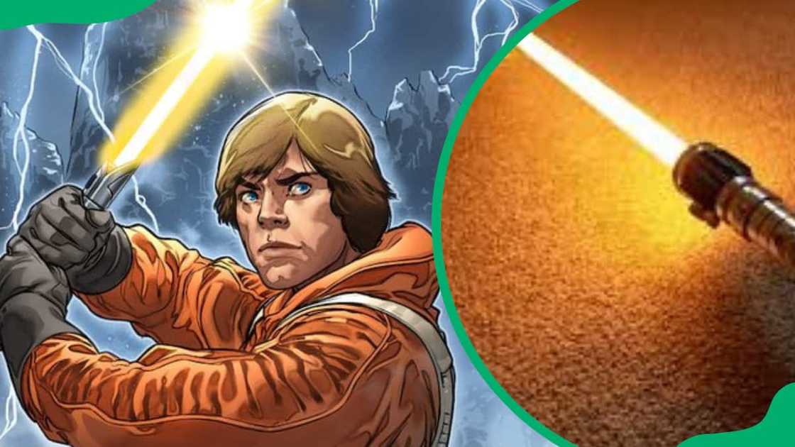 A Jedi wielding a yellow lightsaber A Jedi wielding a yellow lightsaber