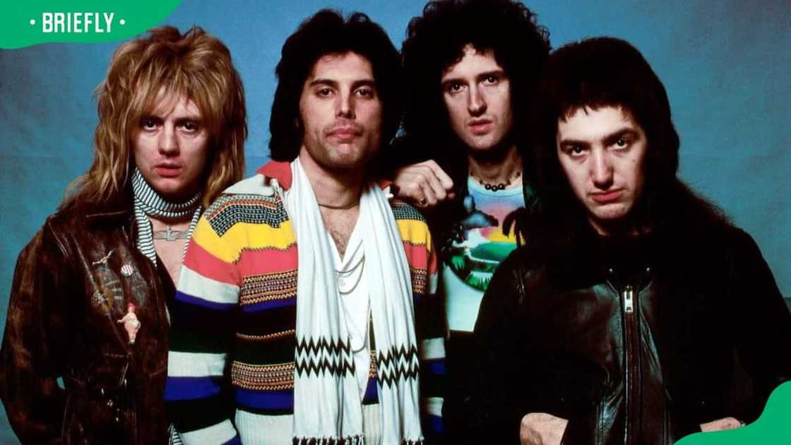 Members of the Queen musical group: Roger Taylor, Freddie Mercury, Brian May and John Deacon (L-R) Members of the Queen musical group: Roger Taylor, Freddie Mercury, Brian May and John Deacon (L-R)