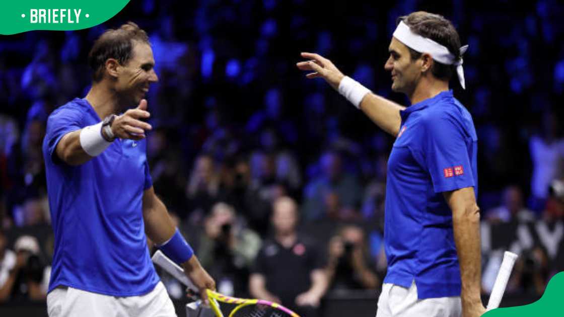 Rafael Nadal (L) and Roger Federer during Day One of the Laver Cup at The O2 Arena Rafael Nadal (L) and Roger Federer during Day One of the Laver Cup at The O2 Arena