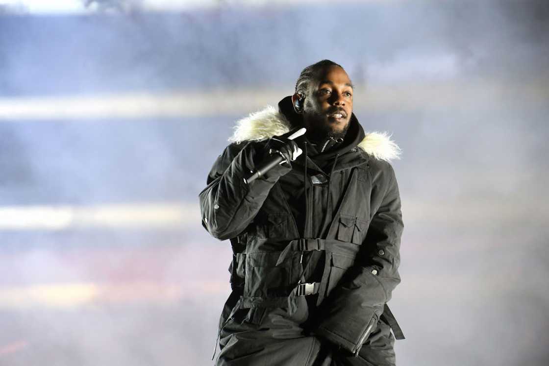 Kendrick Lamar at Centennial Olympic Park in Atlanta, Georgia. Kendrick Lamar at Centennial Olympic Park in Atlanta, Georgia.