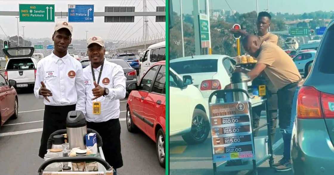 A man operates a coffee-selling business on Grayston Drive