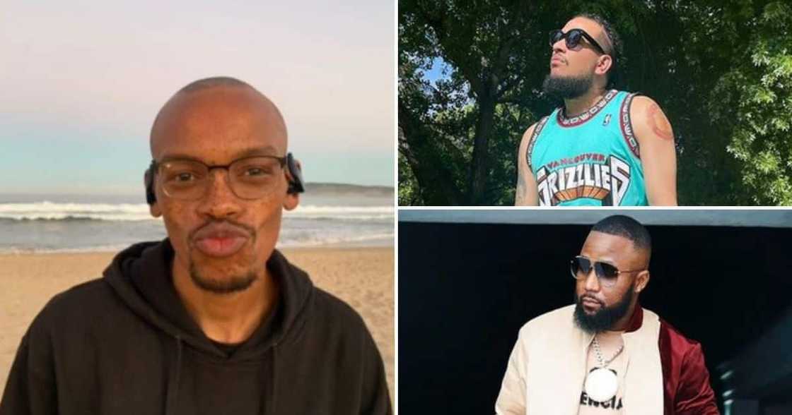 Nota Baloyi, AKA and Cassper Nyovest are in the music business Nota Baloyi, AKA and Cassper Nyovest are in the music business