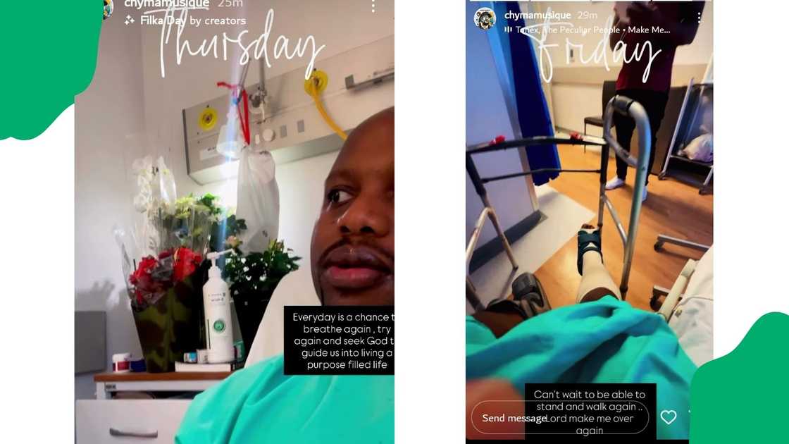 Chymamusique wishes he can walk again after car accident