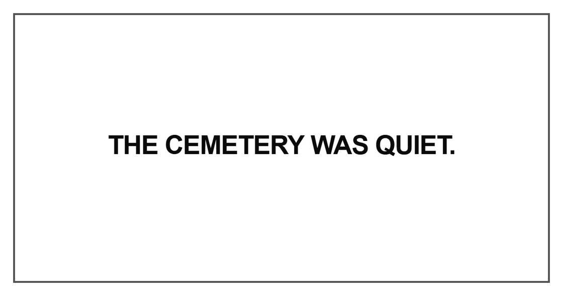 The cemetery was quiet The cemetery was quiet
