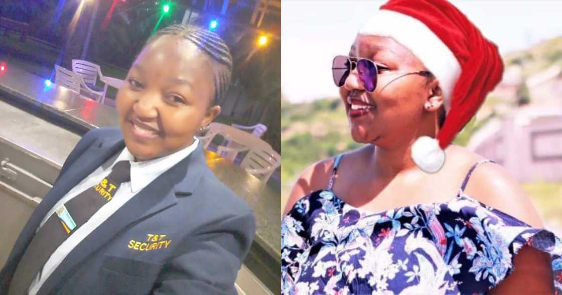 "Sebenza Girl": Mzansi praises beautiful hardworking security guard "Sebenza Girl": Mzansi praises beautiful hardworking security guard