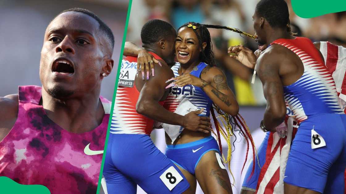 Christian Coleman at the Hayward Field in 2023 (L). Sha’Carri, Coleman, Noah and Fred at the National Athletics Centre in 2023 Christian Coleman at the Hayward Field in 2023 (L). Sha’Carri, Coleman, Noah and Fred at the National Athletics Centre in 2023