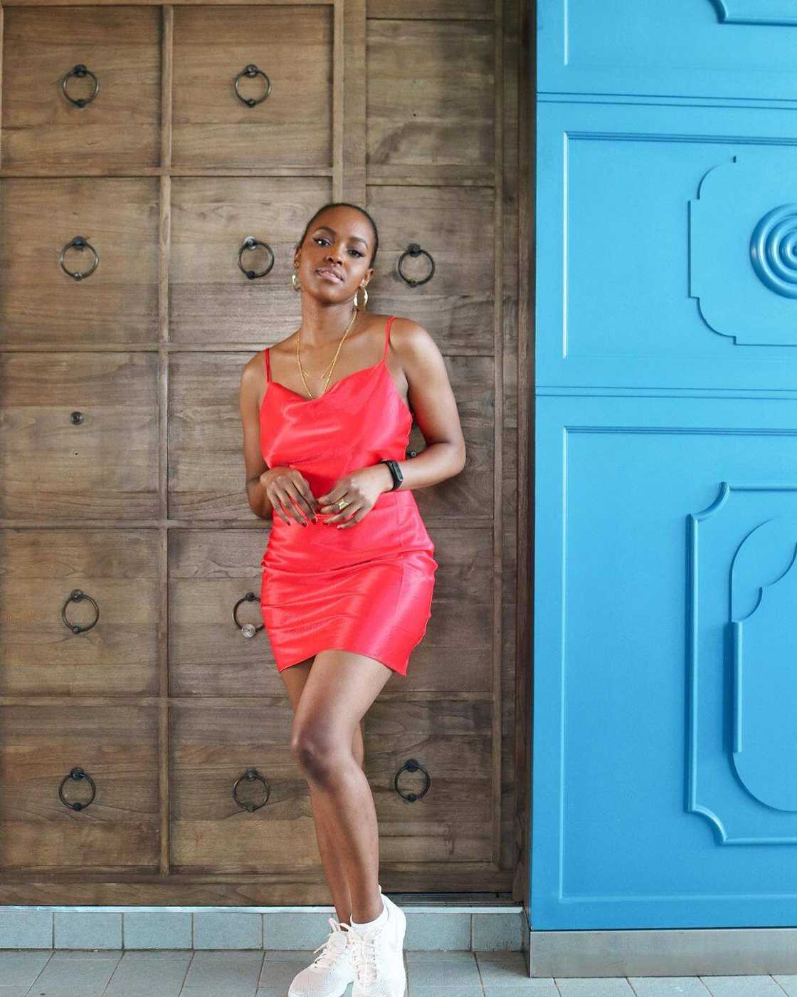 The red cowl neck slip dress The red cowl neck slip dress