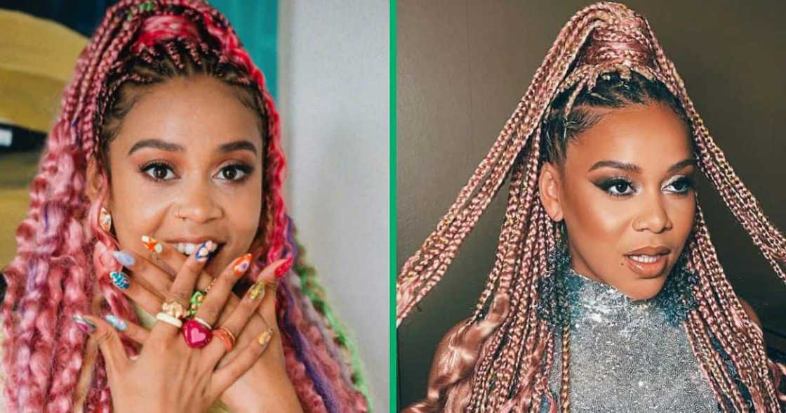 Sho Madjozi's sparkly braids will go on sale. Sho Madjozi's sparkly braids will go on sale.