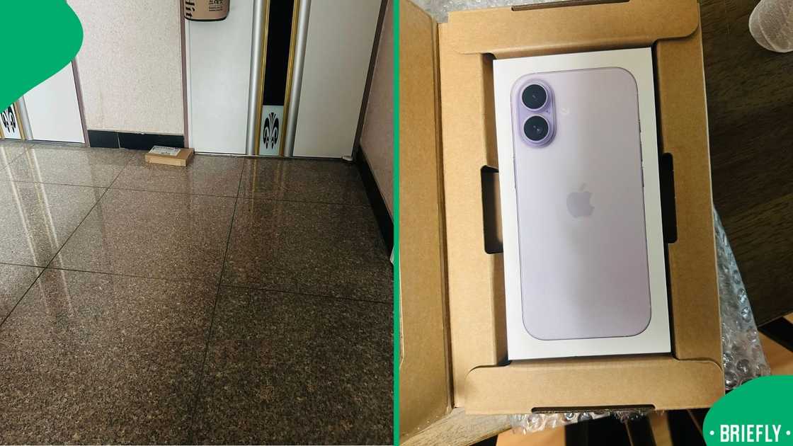 A photo of Phindile’s doorstep in Korea, where her package was left safely while she was at work A photo of Phindile’s doorstep in Korea, where her package was left safely while she was at work