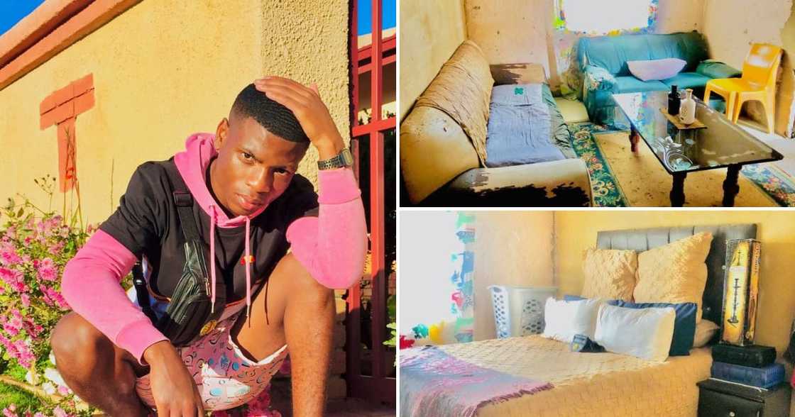 Sandiso Maradona and his humble home Sandiso Maradona and his humble home