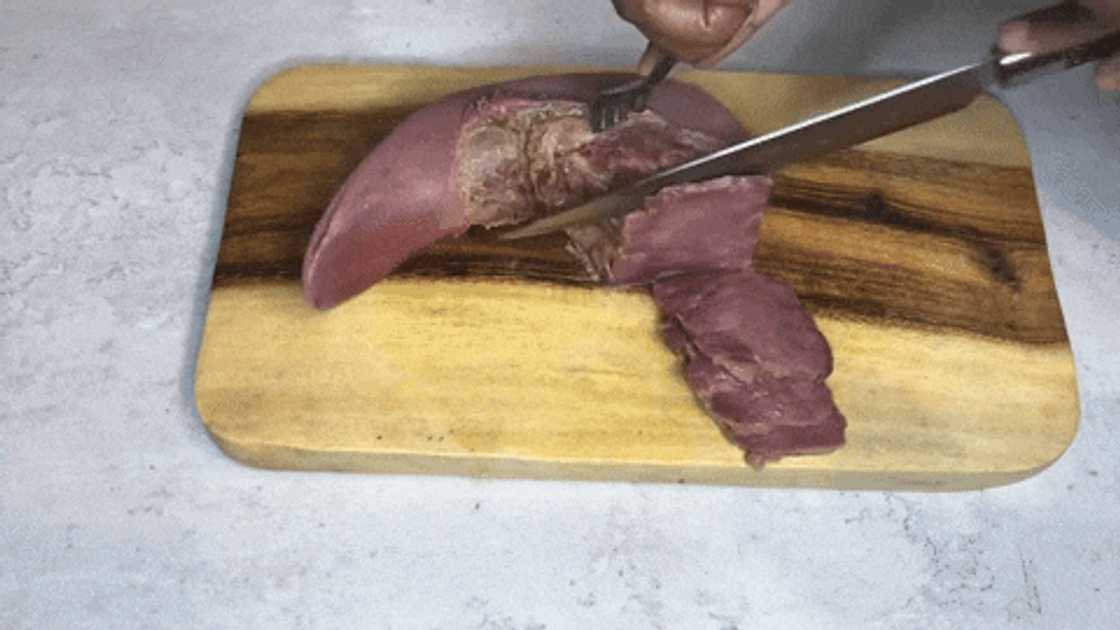 Preparing beef tongue Preparing beef tongue