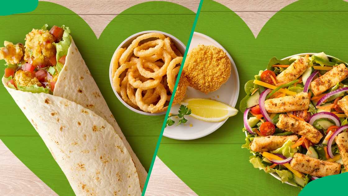 Hake wraps and onion rings. Hake salad and fish cakes Hake wraps and onion rings. Hake salad and fish cakes