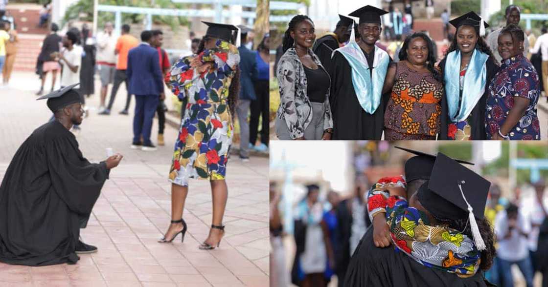 Emmanuel Laguma proposed during Daystar University's graduation. Emmanuel Laguma proposed during Daystar University's graduation.