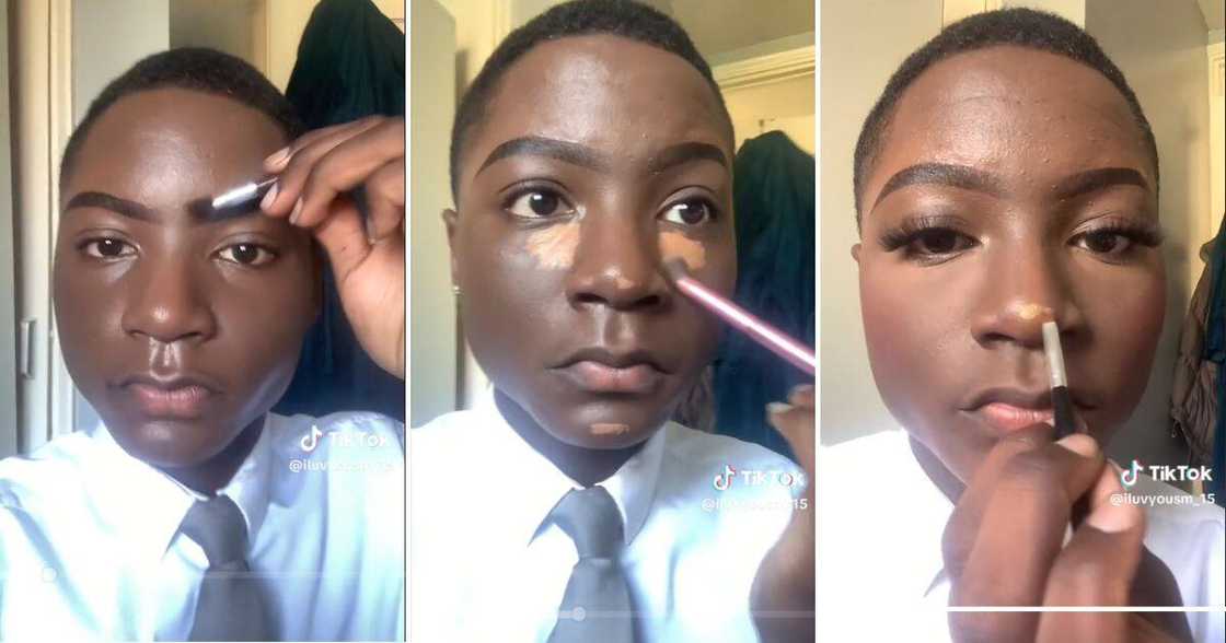 Talented young man shows off quick and stunning makeup Talented young man shows off quick and stunning makeup