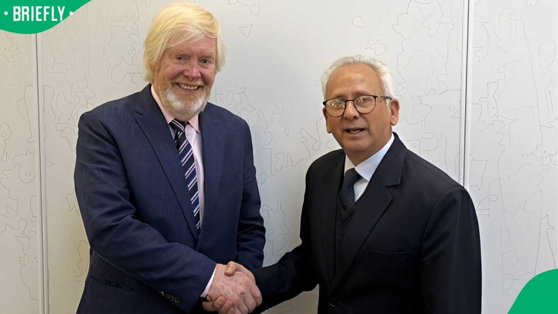 United States Ambassador to South Africa Leo Brent Bozell III and Acting Minister of Police Firoz Cachalia