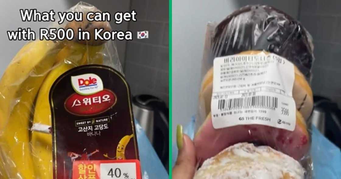 TikTok video of woman's R500 grocery in South Korea TikTok video of woman's R500 grocery in South Korea