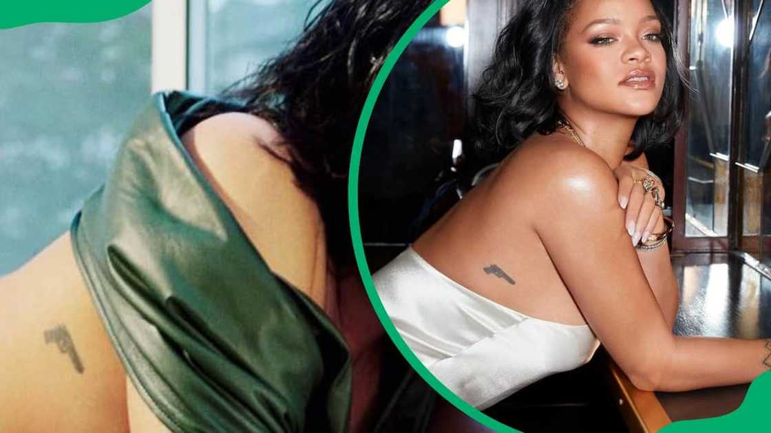 Rihanna's gun tattoo Rihanna's gun tattoo