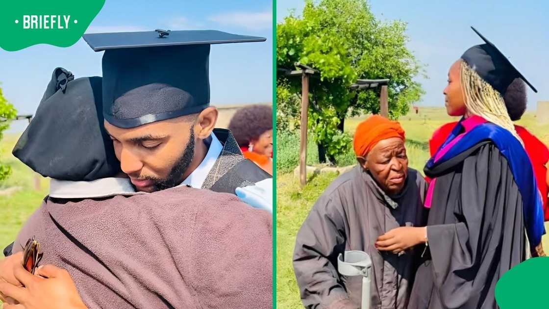 Graduates visited their family members.