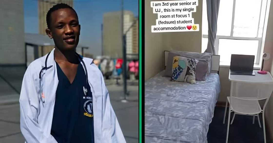 A young man took to TikTok to showcase his student accommodation apartment. A young man took to TikTok to showcase his student accommodation apartment.