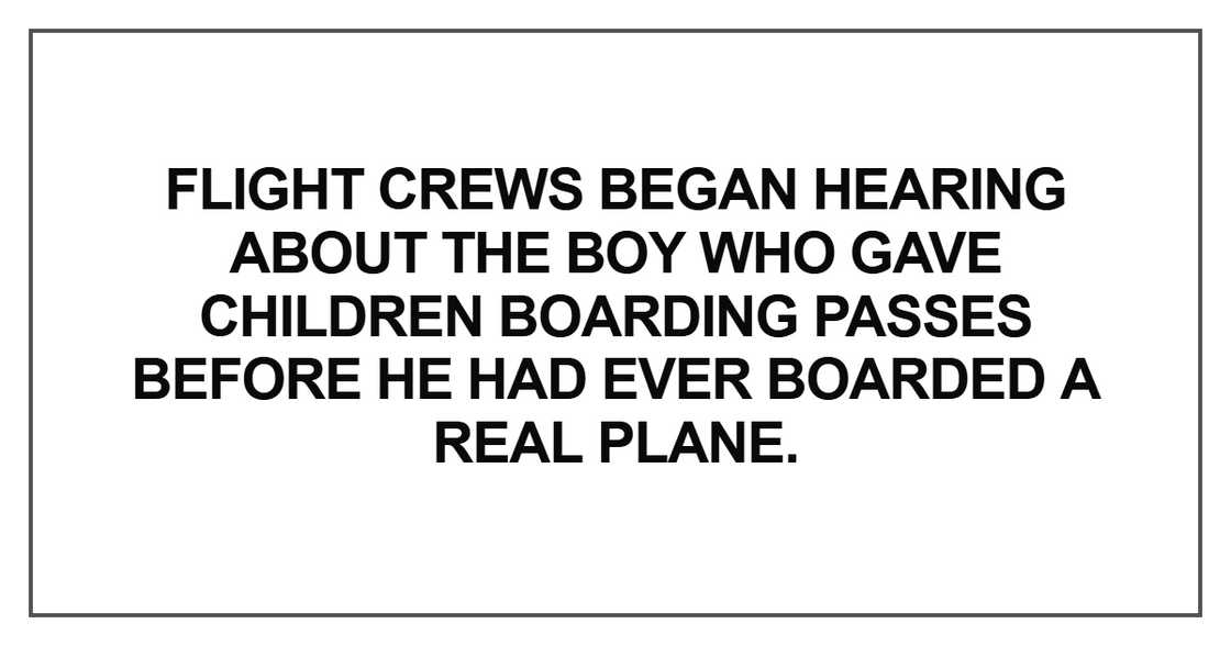 Flight crews began hearing about the boy who gave Flight crews began hearing about the boy who gave