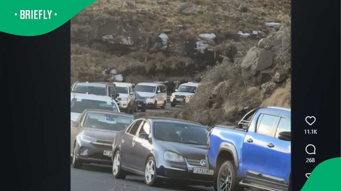 A traffic jam at AfriSki.