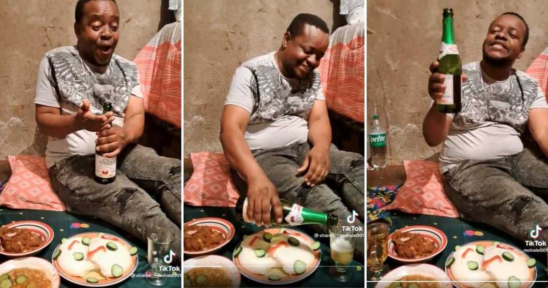 Man enjoying birthday picnic Man enjoying birthday picnic