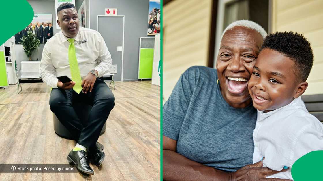 A man's gogo gave him an unexpected visit at his work warming his, and Mzansi's heart.