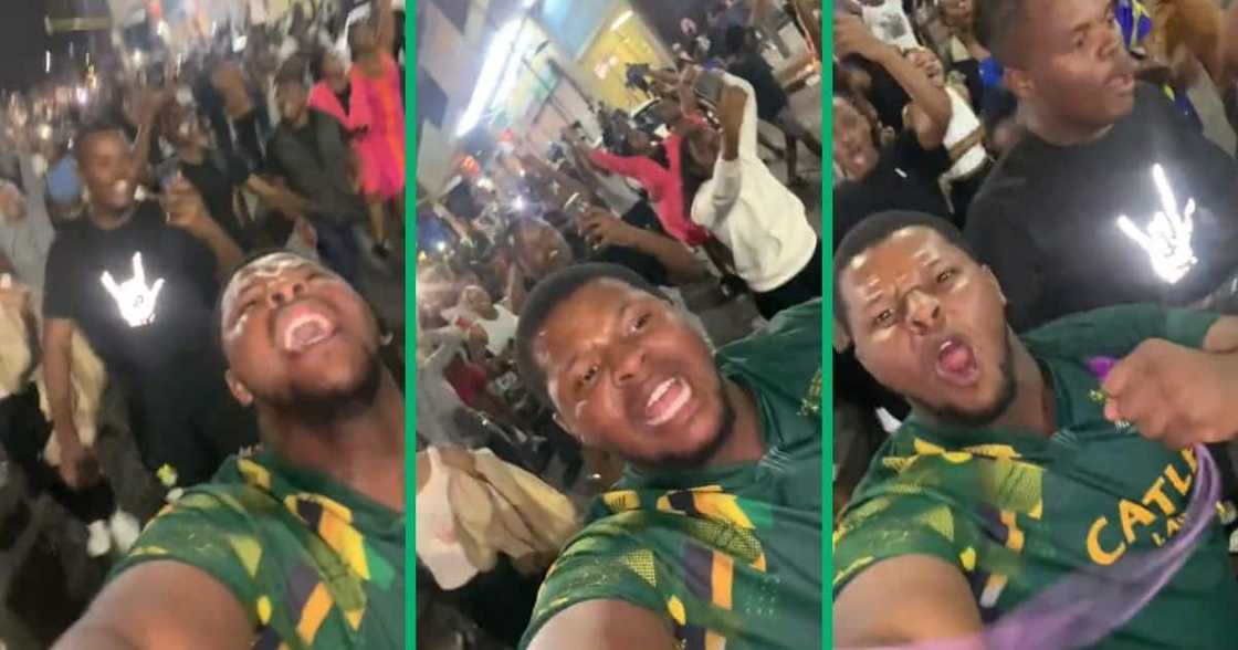 Springbok fan sings national anthem