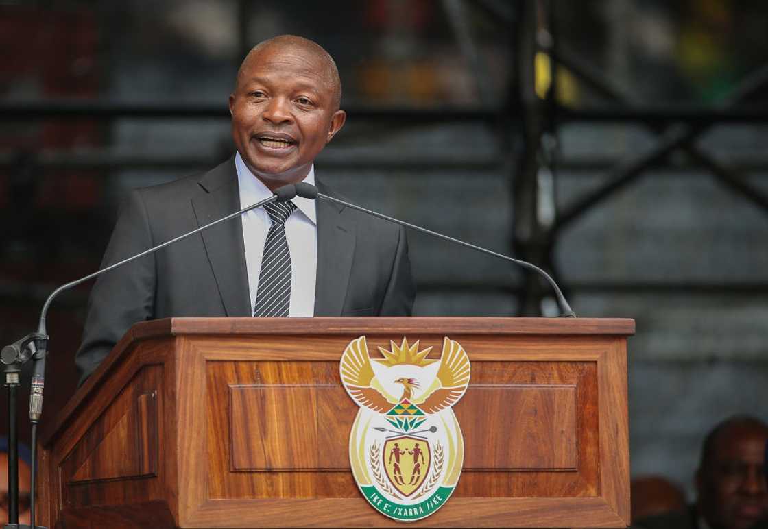 David Dabede Mabuza speaking during the memorial service for Winnie Mandela David Dabede Mabuza speaking during the memorial service for Winnie Mandela