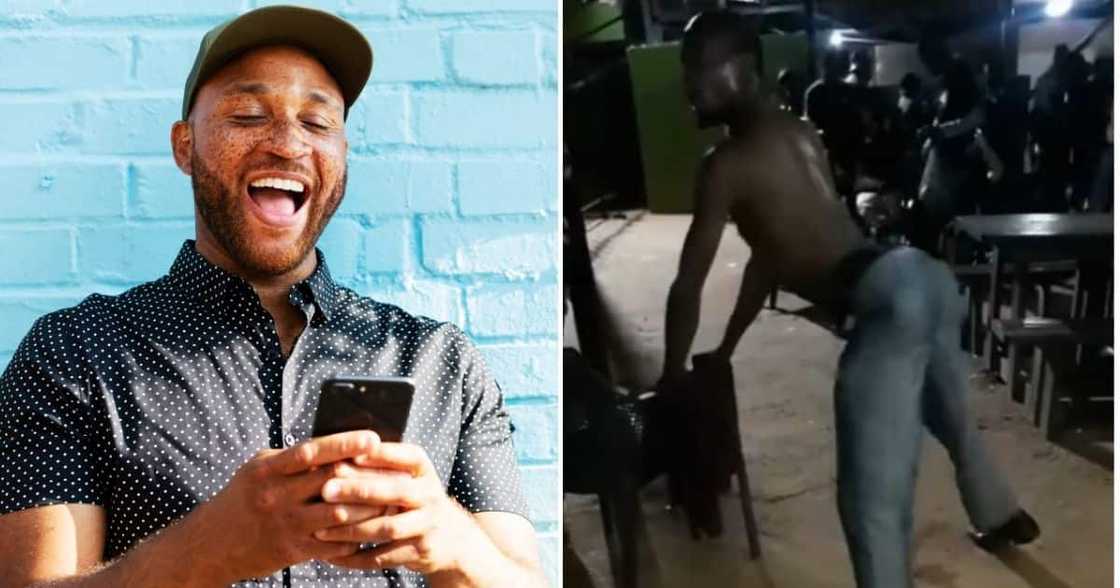 Man, weird twerking dance, leaves SA lol Man Man, weird twerking dance, leaves SA lol Man