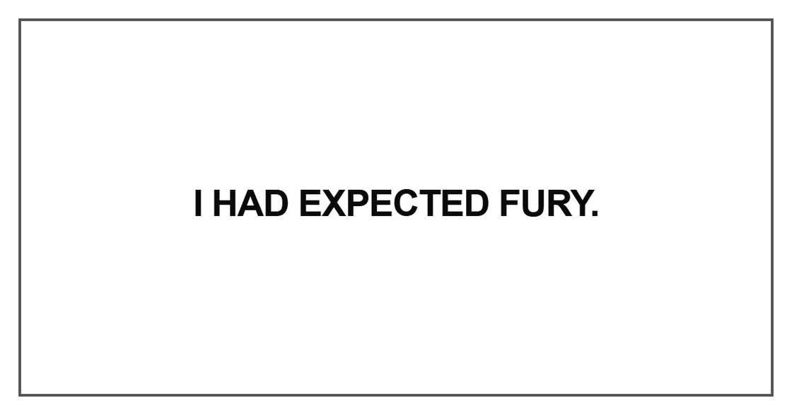 I had expected fury I had expected fury
