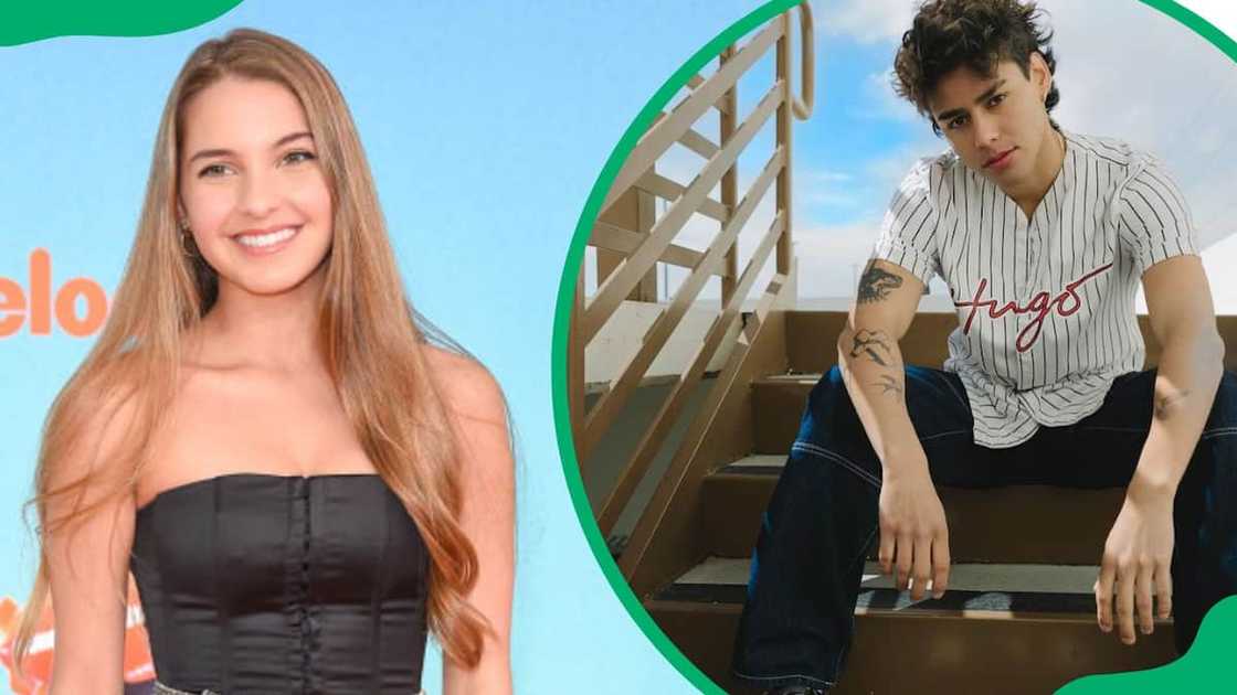 Lexi Rivera during the 2019 Nickelodeon's Kids' Choice Awards (L). Andrew Davila advertising merch (R) Lexi Rivera during the 2019 Nickelodeon's Kids' Choice Awards (L). Andrew Davila advertising merch (R)
